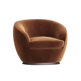 Luxury italian designer velvet swivel armchair 2